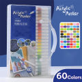 Acrylic Marker 24-80 Colors Pen Set for Draw Sketching Oily Tip Based Markers Graffiti Manga School Art Painting Supplies. 
