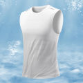 Summer Running Vest Breathable Sleeveless Top Stretch Fitness Vest Men's Reflective Jogging T-Shirt Gym Vests Men Quick Drying. 