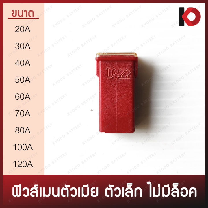 (1) small female main fuse, no female fusion lock, 20A, 30A, 40A, 50A, 60A, 70A, 80A, 100A, 120A AF-J code
