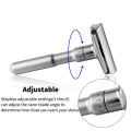 Mingshi Adjustable Safety Razor Double Edge Classic Men Shaving Mild to Aggressive 1-6 File Hair Removal Shaver It with 5 Blades. 
