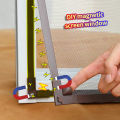 2026 DIY Custom Size Lockable, Windproof Magnetic Screen Window, Self-Adhesive Mosquito Net Curtain, Invisible, Household Magnet.