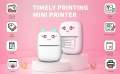 Mini Printer Portable BT Inkless Thermal Printer 200DPI Resolution Ergonomic Design Built in 1 Roll of Non Stick Thermal Paper Best Gift for Girls or Children,etc.. 