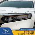 Smoke Black Car Headlight Protective Film for Honda Accord 10th 11th Pre Cut TPU PPF Anti-Scratch High-Gloss Vinyl Wrap Film.