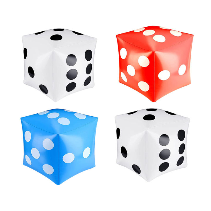 13.7 Inch Jumbo Inflatable Dice by Novelty White and Black Giant Dice for Indoor and Outdoor Broad Game
