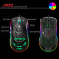 Hot sale HXSJ J900 Gaming Mice RGB Luminous lightweight Macro Programming Hollow Ergonomics Wired mouse for Laptop game Office. 