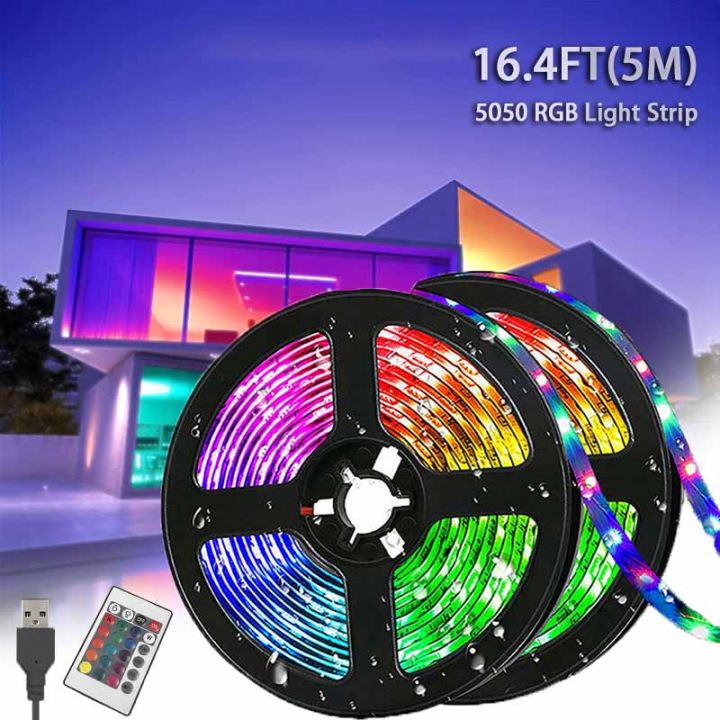 5M Led Light with USB Plug 24 Keys 5050 Multicolor RGB TV Background ...