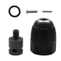 Impact Drill Electric Hammer Adapter Electric Drill Chuck Head 0.8-10mm Electric Wrench Conversion Head Keyless Drill Chuck. 