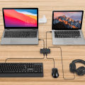 RSHTECH USB 3.0 Hub Switch Selector with 4 USB 3.0 Ports Aluminum 2 Computers Sharing 5 Peripheral Devices USB KM Switcher Hub. 