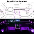 Flexible EL Wire Lights With App Control Ambient Atmosphere Strip Light Decorative Lamps 12V Car Interior Neon RGB Led Strip.