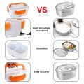 Electric Lunch Box Car and Home 2 in 1 Portable Lunchbox Food Warmers Stainless Steel Liner Office School Picnics Travel Lunchboxes,Orange. 