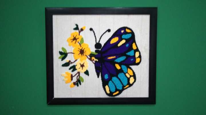 Multicolor%20Butterfly%20Punch%20Needle%20Wall%20Hanging%20-%20Image%202