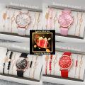 Surprise  Watch Set Blind Box- 6PCS Fashion Women Watches Bracelets Set Casual Leather Band Wristwatches（Without Box）. 