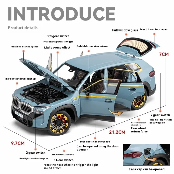New%201:24%20BMW%20XM%20Alloy%20Metal%20Diecast%20Model%20Car%20Casting%20Sound%20And%20Light%20Children's%20Toys%20Gift%20With%20Kids%20Collectibles%20Hobbies%20Gifts%20-%20Image%202