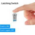 2Pcs DC 12V/24V Metal Latching Push Button Switch, 4 Pin Car RV Truck Boat SPDT ON/OFF Switch, Waterproof Self-Locking Round. 