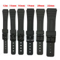 12 14 16 18 20 22mm Silicone Watch Strap for Casio W800H SGW400 F91W F84 F105/108 A158/168 AE1200/1300 Band PU Resin Bracelet. 