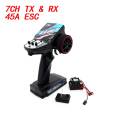 2.4GHZ 7CH Radio System RC Transmitter Receiver with Remote Control Led Light Winch Channels Upgrade Parts For RC Car Boat Tank.