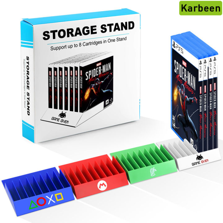 New 8 in 1 Game CD Card Storage Stand With Base Support Bracket for PS5 PS4 PS3 Playstation Game Disc