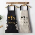 Kitchen Apron Waterproof Oil-Proof Apron For Woman Adjustable Household Cooking Bib With Pocket Hand-Wiping Clean Tool Accessory. 
