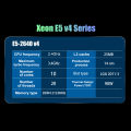 Used Xeon E5 2640V4 2.40GHZ 10-Core 25MB SmartCache E5-2640 V4 FCLGA2011-3 90W Xeon V4 Processor Support X99 Motherboard. 