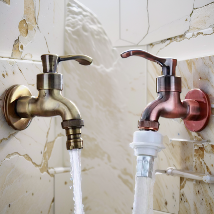 Anituqe Bronze Washing Machine Crane Decorative Outdoor Faucet , Vintage Garden Bibcock Tap Wall Mounted Mop Faucet Brass WF