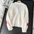 Sweet Strawberry Long Sleeve Loose Cardigans Women Spring Autumn 2026 V Neck Single Breasted Preppy Style Sweater Knitted Tops. 