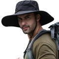 Summer Mountaineering Fishing Hat Men's UV Resistant Fisherman Hat Large Eave Outdoor Work Sun Protection Hat Sun Visor Hat.