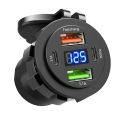 83W USB PD Type C Car Charger Socket Dual USB Dual Type C Fast Charging Outlet Adapter Socket with LED Voltmeter Waterproof. 