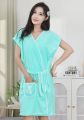 Women's bathrobe, coral fleece soft absorbent bathrobe, strap wearable bathrobe, breathable adult bath towel. 