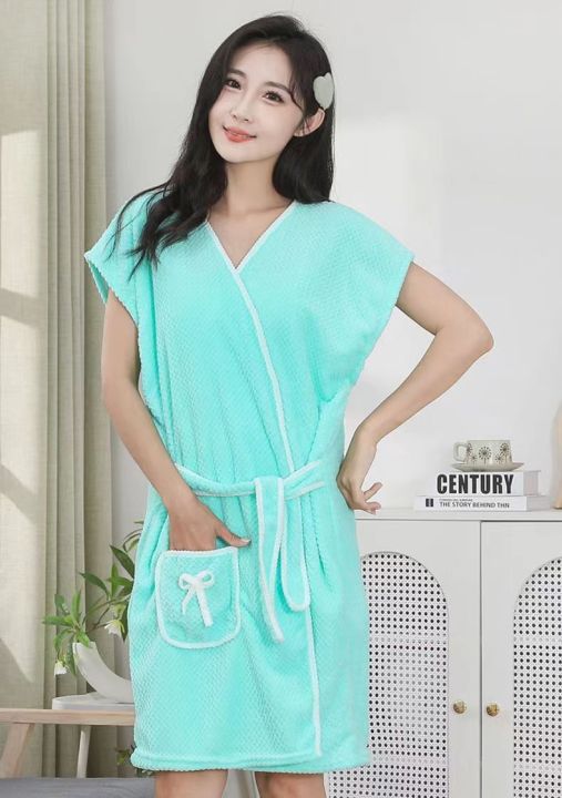 Women's%20bathrobe,%20coral%20fleece%20soft%20absorbent%20bathrobe,%20strap%20wearable%20bathrobe,%20breathable%20adult%20bath%20towel%20-%20Image%206