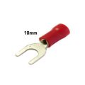 30pcs 10mm insulated lugs , wire thimble Red colour U , O , flat pin. corner. 