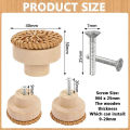 2pcs Solid Wooden Door Handle Circular Small Rattan Weaving Single Hole Cabinet Wardrobe Shoe Drawer Pulls Knobs for Furniture. 