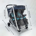 Twin Stroller Rain Cover Windshield Double Front Stroller Universal Rainproof Warm Cover Cart Raincoat Baby Stroller Accessories. 