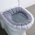 1Pcs Bathroom Toilet Seat Cover Mat Washable  Warmer Bathroom Toilet Cushion With Handle Thicker Soft Knitting Closestool Pad. 