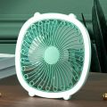Hanging Fan, Low Noise Rechargeable Power Adjustable Long Battery Life Cute Lightweight Fan with LED Light for Travel. 