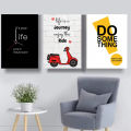 3 Piece PVC Wall Poster Set for Home and Office Decoration, 6 x 8 Inch Easy Install Elegant Design. 