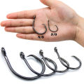 Black Offset Circle Hooks for Big Game Saltwater Tuna Fishing Hook 4# 1# 1/0# 2/0# 3/0# 4/0# 5/0# 6/0# 7/0# 8/0# 10/0# 12/0#.