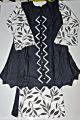 Two Piece Pearl Moti Work Frock With Printed Sleeves And Printed Flapper - Ready Made Suit - Ready To Stitch For Girls And Womens - Party Wear Dresses. 