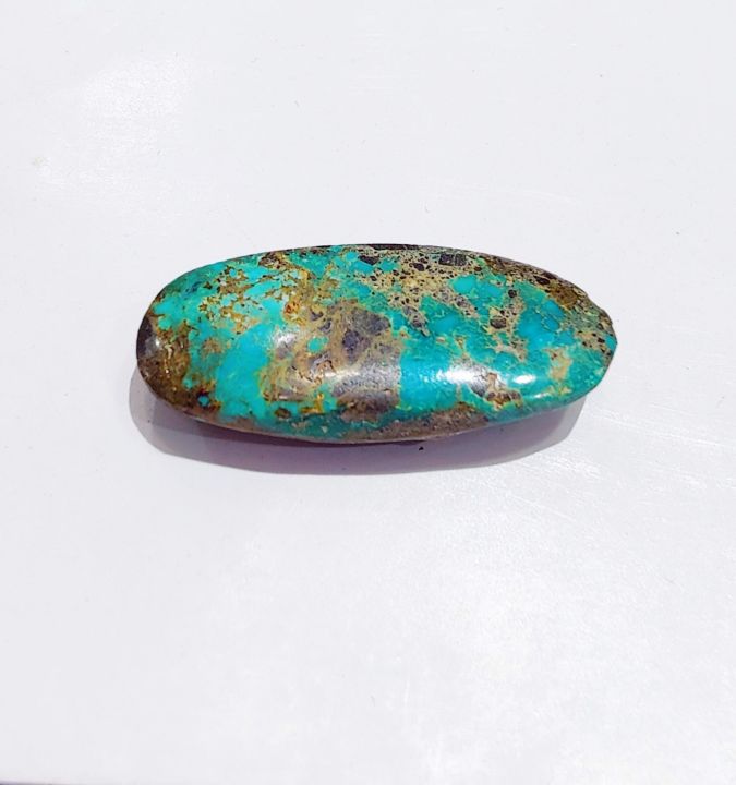 🔷 Natural Turquoise (فیروزہ) Stone – (00134) | Long Oval Shape 🔷