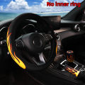 3-piece Flame Fabric Waterproof Steering Wheel Cover without Inner Ring Handbrake Cover Handle Cover Fits 14.5-15 Inches. 