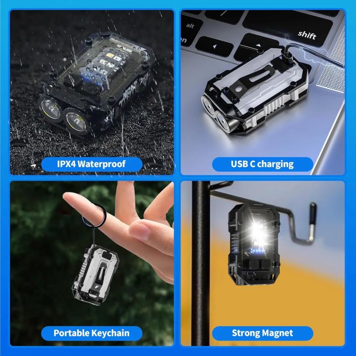 Clip-On%20Flashlight%20Rechargeable%20Mini%20EDC%20Keychain%20Torch,Compact%20Pocket%20COB%20Flash%20Light%20for%20Hiking%20Camping%20Fishing%20Holiday%20s%20-%20Image%202