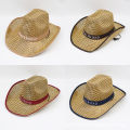 〔CC33〕Men Retro Western Cowboy Straw Sun Hat for Outdoor Fishing  Wide Curly Straw Hat for Men & Women. 