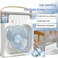 Advanced Portable Air Cooling Fan - Mini Size, Ice Feature, Multi-Color LED Lights | Enhance Your Room, Office, and Work Environment. 