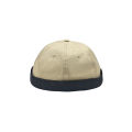 Beige White Twill Docker Cap | Brimless Beanie Cap for Men | Adjustable With Belt – Washable.