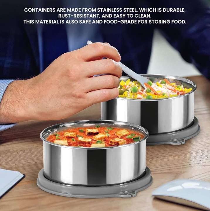 MILTON%20Daily%20Meal%20Lunch%20Box%20with%20Unisex%20Bag,%203%20Stainless%20Steel%20Containers%20300%20ml%20Each%20&%20Tumbler%20400%20ml,%20Leak-Proof%20Tiffin%20for%20Office,%20College,%20Picnic%20-%20Image%204