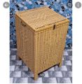 Beautiful wood Hand Made Laundry Basket ( Plastic & Wood ). 