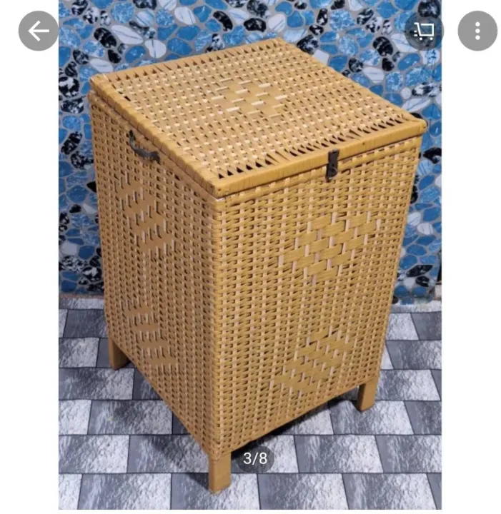 Beautiful%20wood%20Hand%20Made%20Laundry%20Basket%20(%20Plastic%20&%20Wood%20)%20-%20Image%205
