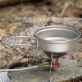 Tiartisan Titanium Folding Handle Camping Pot Frying Pan Set  Lightweight Portable Cookware Equipment For Outdoor Hiking Picnic. 