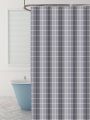 Waterproof Shower Curtain Mildew Resistant Durable Bathroom Divider PEVA Gray Plaid Modern Printing Bathtub Curtain Bathroom Acc. 