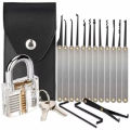 Broken Key Extractor Remove Tool With 14PCS Transparent Practice Locks Locksmith Tool. 