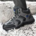 Leather Men Boots Winter Fur Super Warm Snow Boots Men Winter Work Casual Shoes Sneakers High Top Rubber Ankle Boots. 